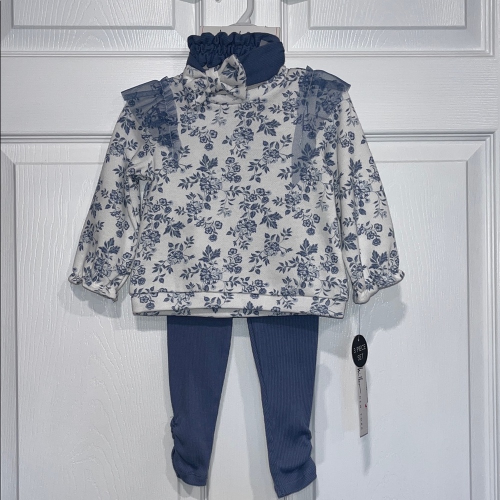 NICOLE MILLER - Floral Print 3-piece Baby Outfit - Size 18 months